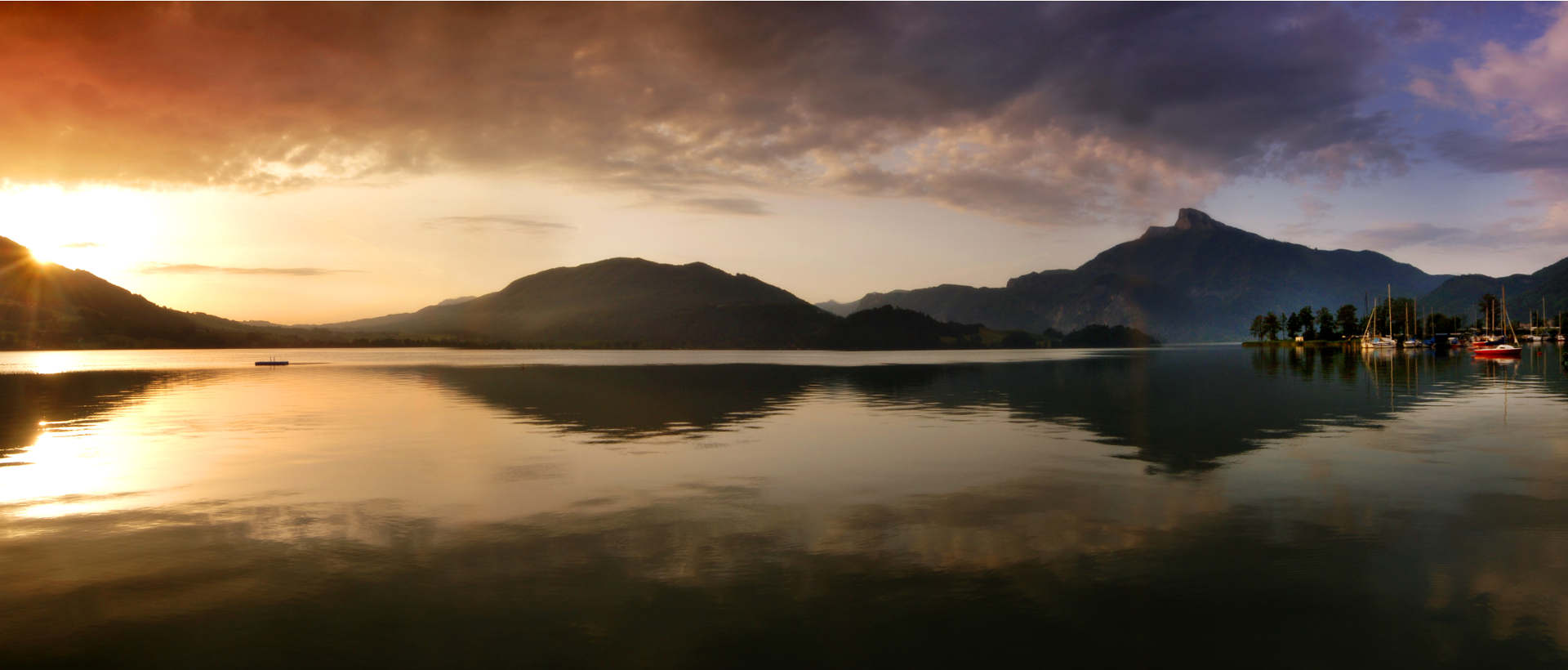 Sonnenuntergang Mondsee © OÖ.Tourismus / Roebl